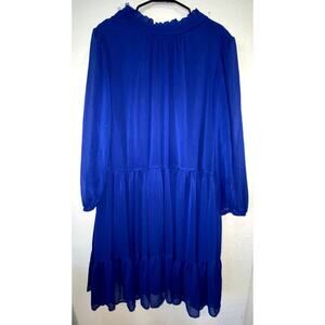 NWOT Maison Tara Blue Tiered Flowy Midi Dress Size 18W